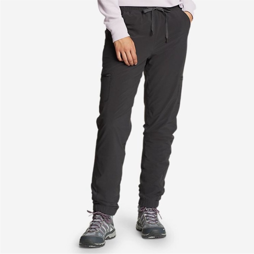 Eddie‎ Bauer Fleece Lined Black Flexion Polar Pants Joggers Size 6